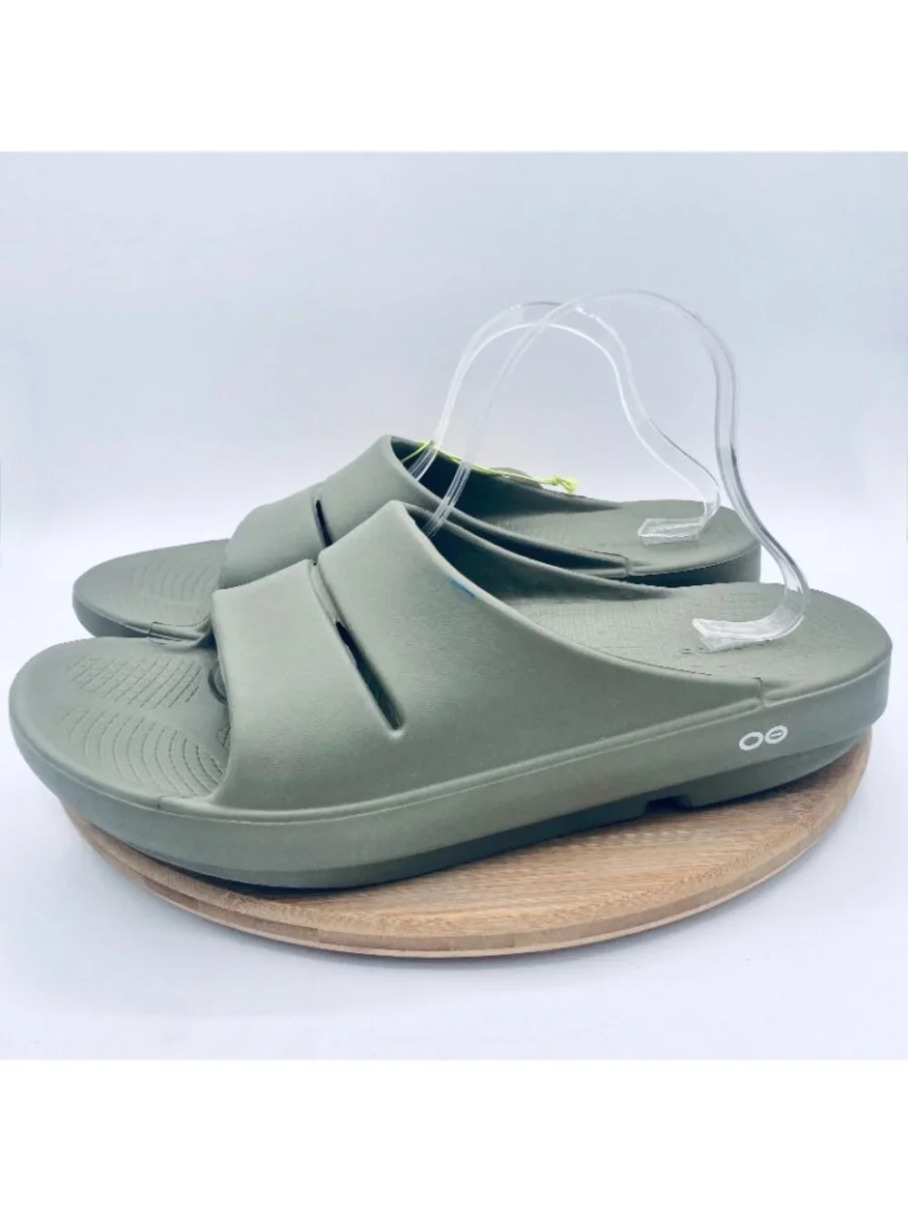 Oofos Sandals Mens 12 Green Rubber Ooaah Slip On Comfort Recovery Slides